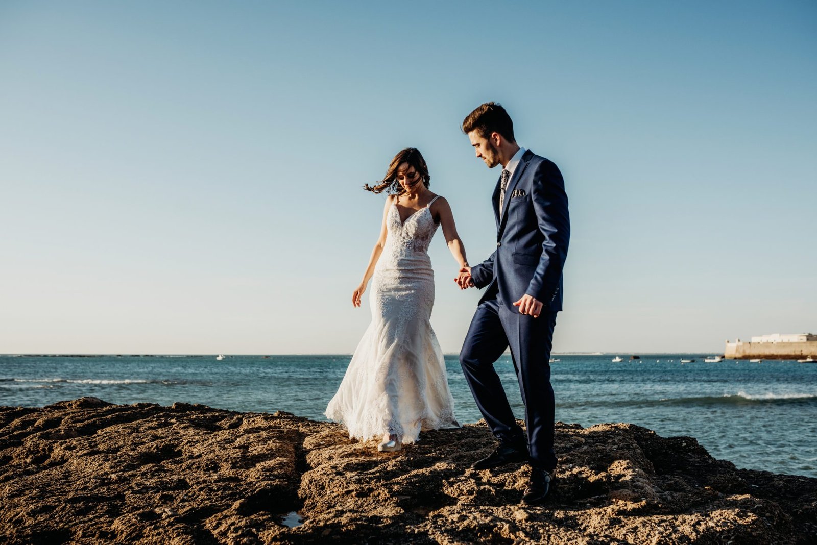 Novios en la playa